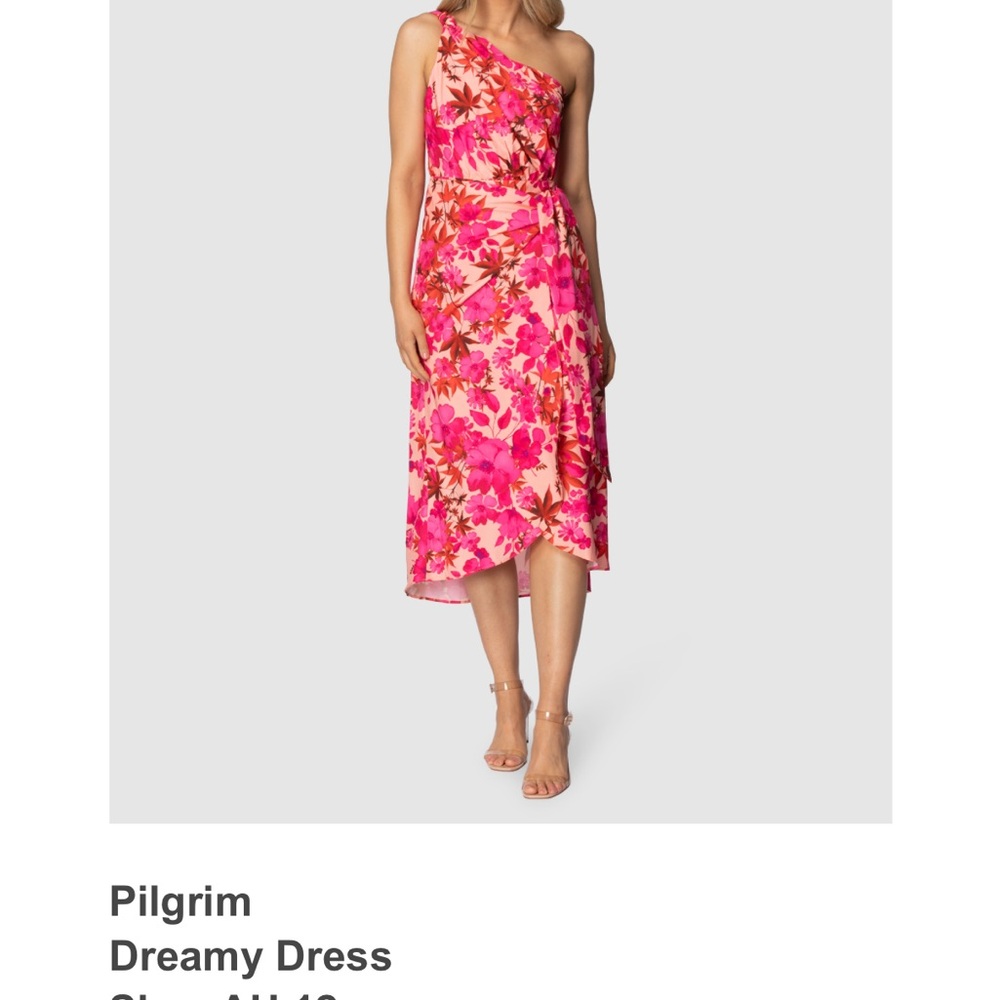 Pilgrim Floral One Shoulder Midi Dress